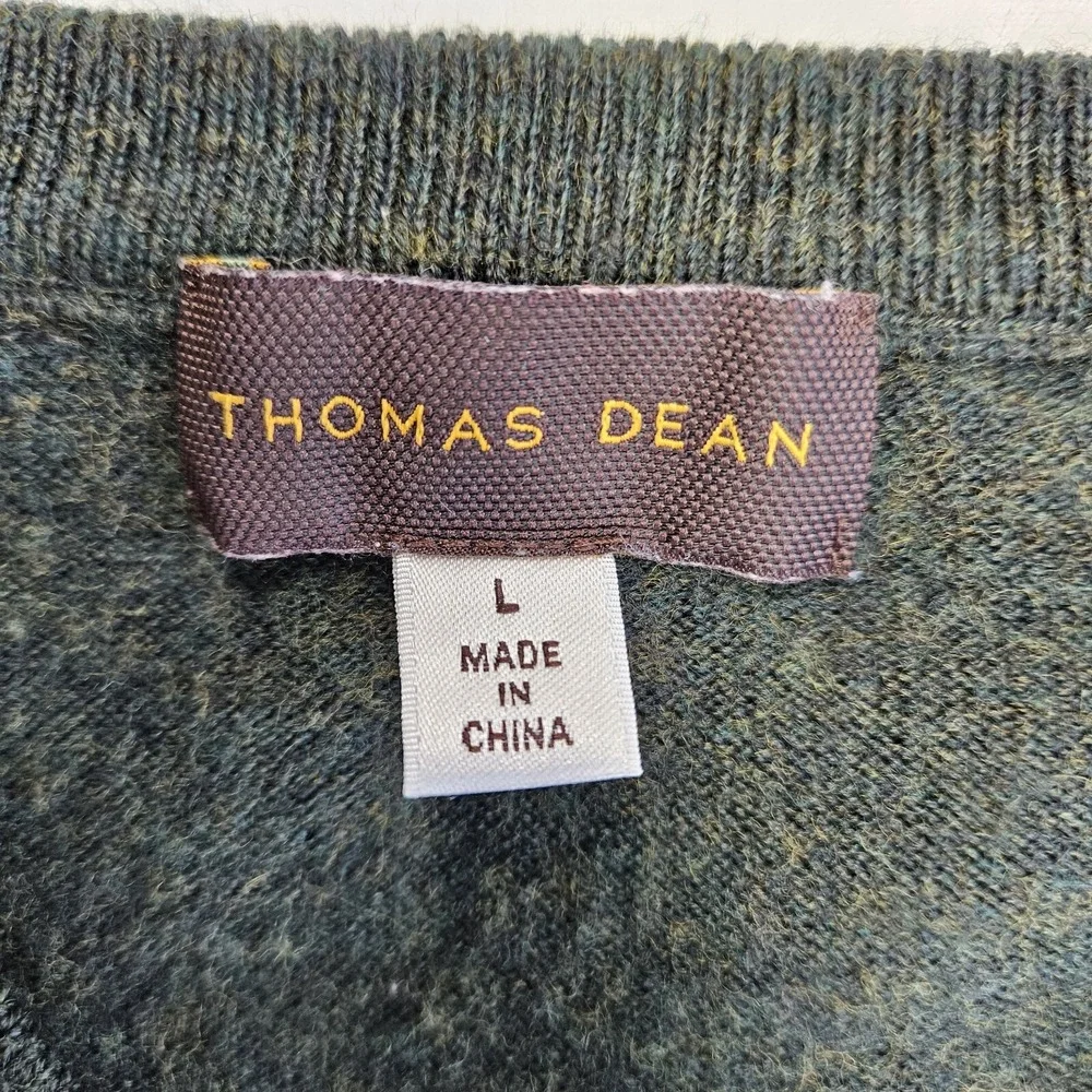 Thomas Dean Crew Neck Sweater Men's Wool Blend Size L Large